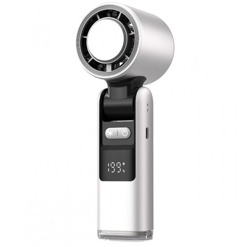Portable Folding Handheld Fan with Digital Display and High-Speed Cooling 20 cm