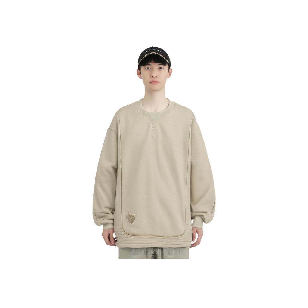 Li Ning X Jackie Chan Collaborazione Serie Kung Fu Comoda Casual Semplice Felpa Pullover Ampia Uomo felpa Verde Scuro AWDV623-4