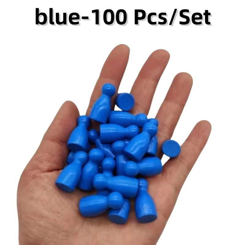 100 Pcs Colorful Wooden Chess Markers 24x12mm Board Game Tokens Marking Pieces for Strategy Games