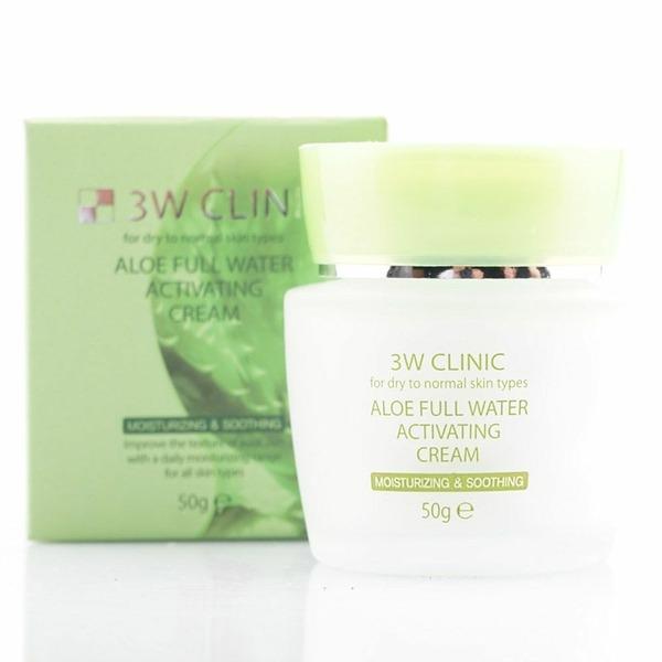 3W Clinic Women s Cosmetics Aloe Full Water High Moisture Cream 50g (W61F2E3)