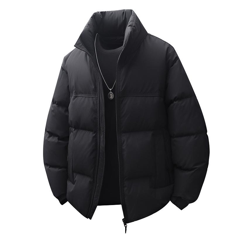 Trendy Warm Stand Collar Solid Color Down Jacket