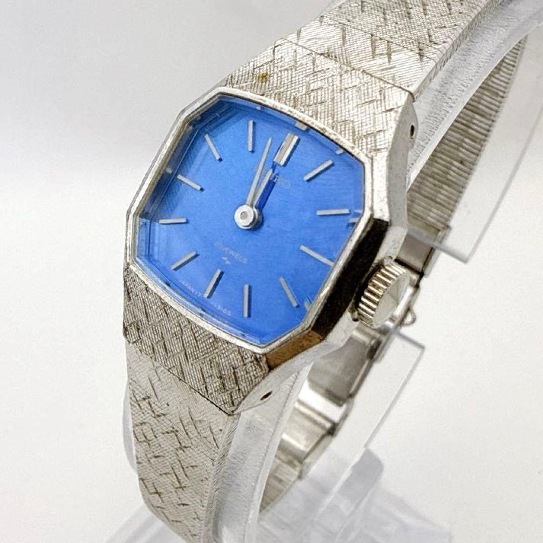 Used Working item Seiko manual winding ladies watch vintage blue dial rare manual winding SEIKO Vintage