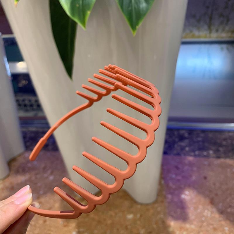 Koreanische Damen Haarkamm Rutschfestes Stirnband Kunststoff U-Form Haarreifen Einfarbig Feste Zähne Haarbänder Kopfschmuck Haaraccessoires