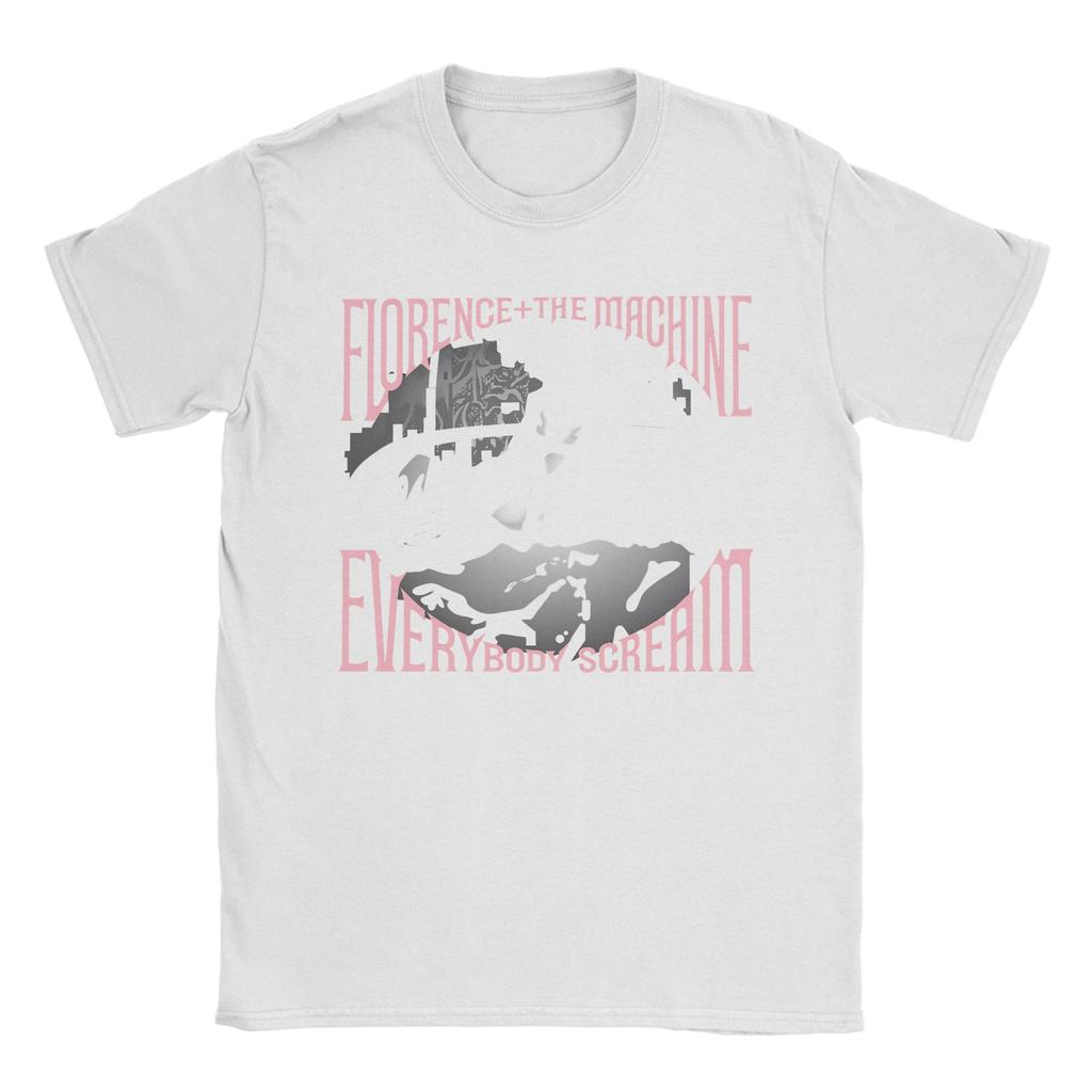 Florence The Machine Everybody Scream Tour Crazy Cotton Tee Shirt Short Sleeve T Shirt Crewneck Clothing Big Size