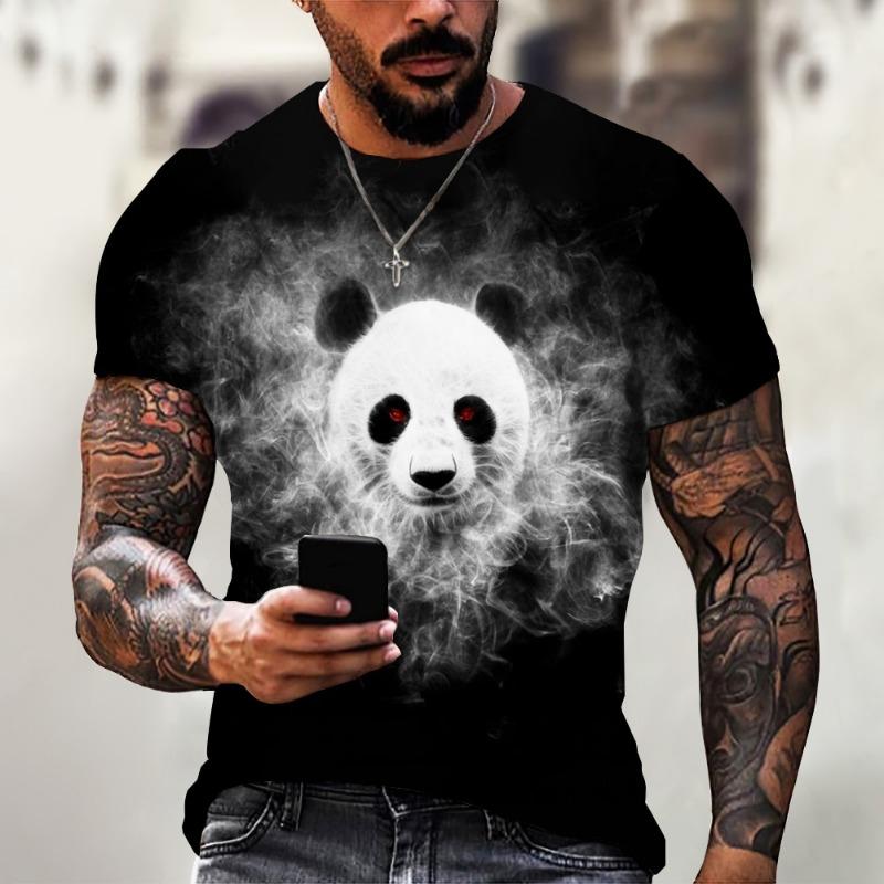 Funny Panda T-Shirts Animal 3D Print Streetwear Men Women Casual Fashion