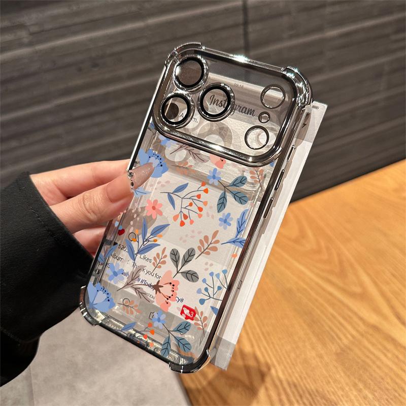 Purple Flowers Leaf Cover For Realme 15T 15 14 13 12 11 Plus Pro 5G C85 C71 C65 C53 C55 C35 C85 C21Y Air-Guard Corners Case Sof