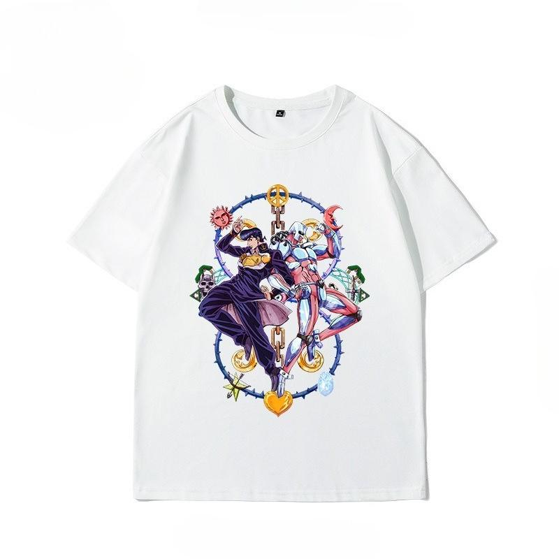 JoJos Bizarre Adventure Anime  2026 Summer New Tshirt 100 Cotton Pattern Unisex Harajuku Loose Fit  Short Sleeves Y2K Shirt