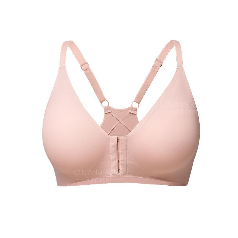 

Traceless front buckle beautiful back underwear women s jelly support small breasts gather and close secondary breasts anti-sagging large size bra S