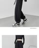 2025 Black Women's High-Waisted Slimming Cuffed Sweatpants - American Style Straight-Leg Lantern Pants for Autumn