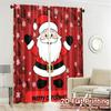 2pcs  Curtains Cute Santa Claus Christmas (2) Modern Light Filtering Curtains Semi-Sheer Curtains Decorations Inside Ldeal for