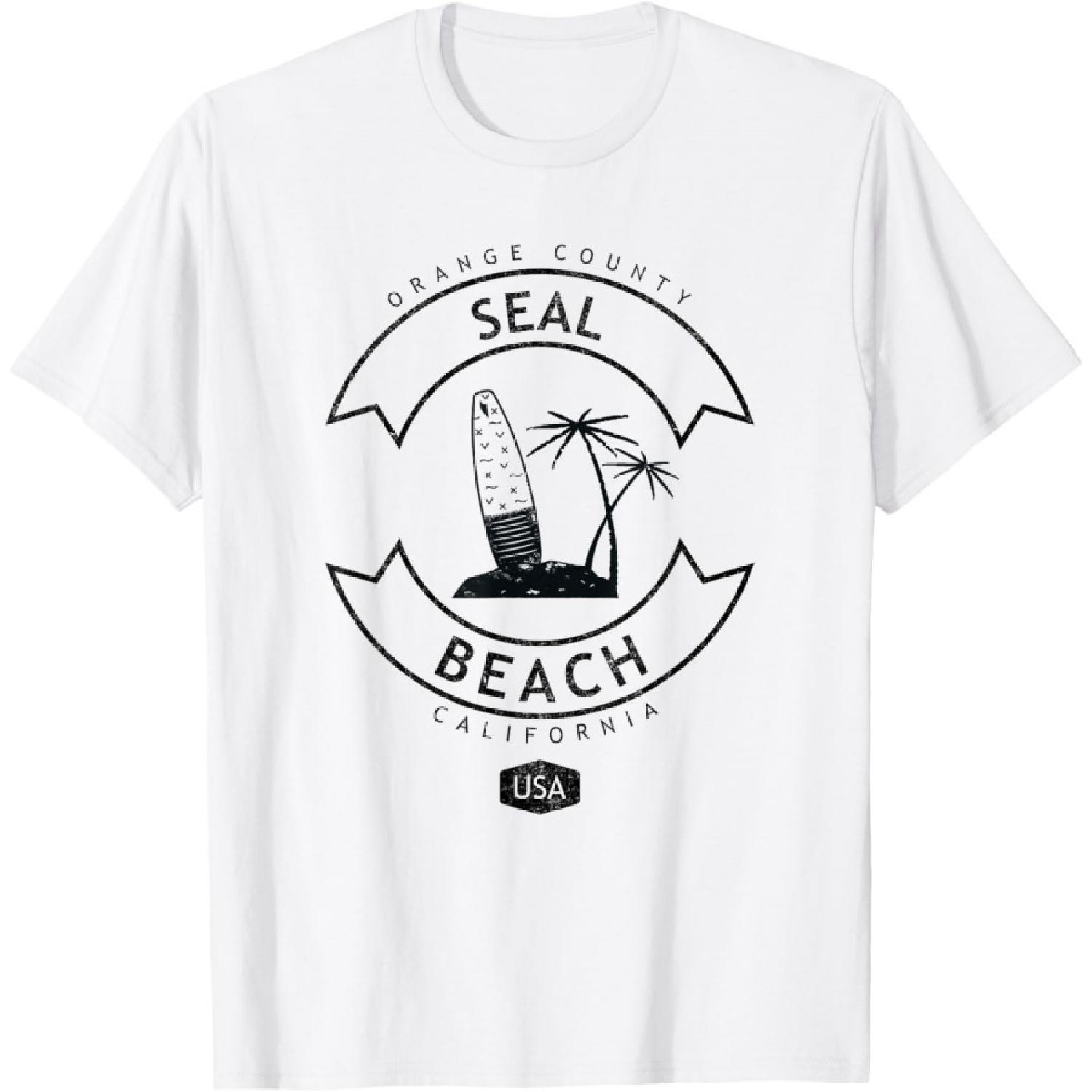 Seal Beach California Surf T-Shirt Men Women Girls Kids T-Shirt XXXXXL белый