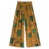 Women's Plus Size Printed Wide Leg Pants, Elastic Waist Summer Casual Trousers (XL-5XL)