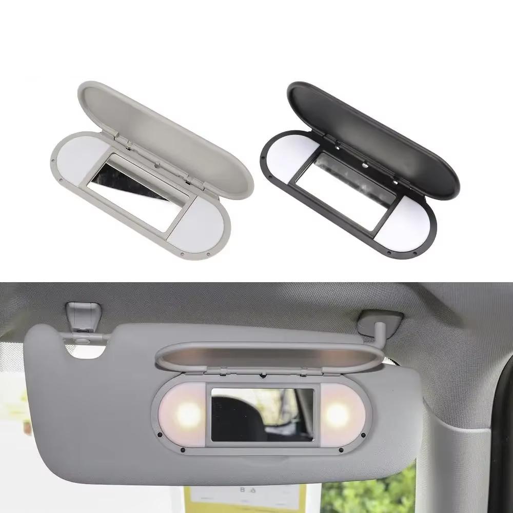 1Pc Car Roof Sunvisor Sun Visor Makeup Mirror Glass Cover Light Lamp Cap Lid For BMW Mini F54 F55 F56 F60 2015-2020 Black/Grey