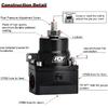 Adjustable Fuel Pressure Regulator Kit 3-70PSI With AN8 Feed Port And AN6 Return Port (Black)
