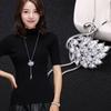 2025 New Elegant Simulated Pearl Choker for Women Silver Color Chain Long Necklaces Pendant Fashion Jewelry Accessories