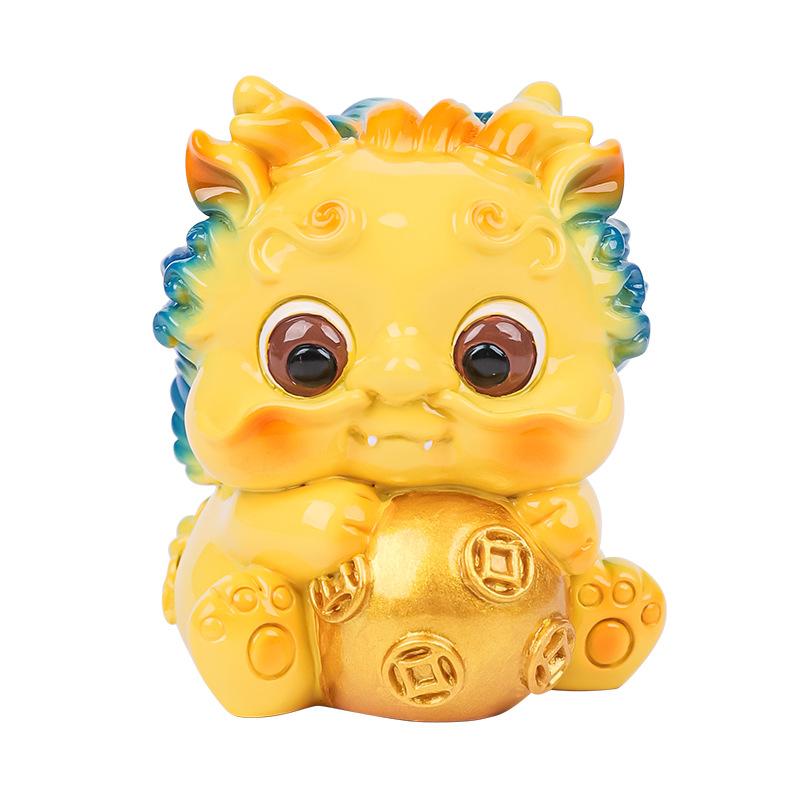 Creative New Lovely Pixiu Design Resin Crafts Ornaments Cute Craft Gifts Home Car and New Year Decorative Desktop Ornaments Gift