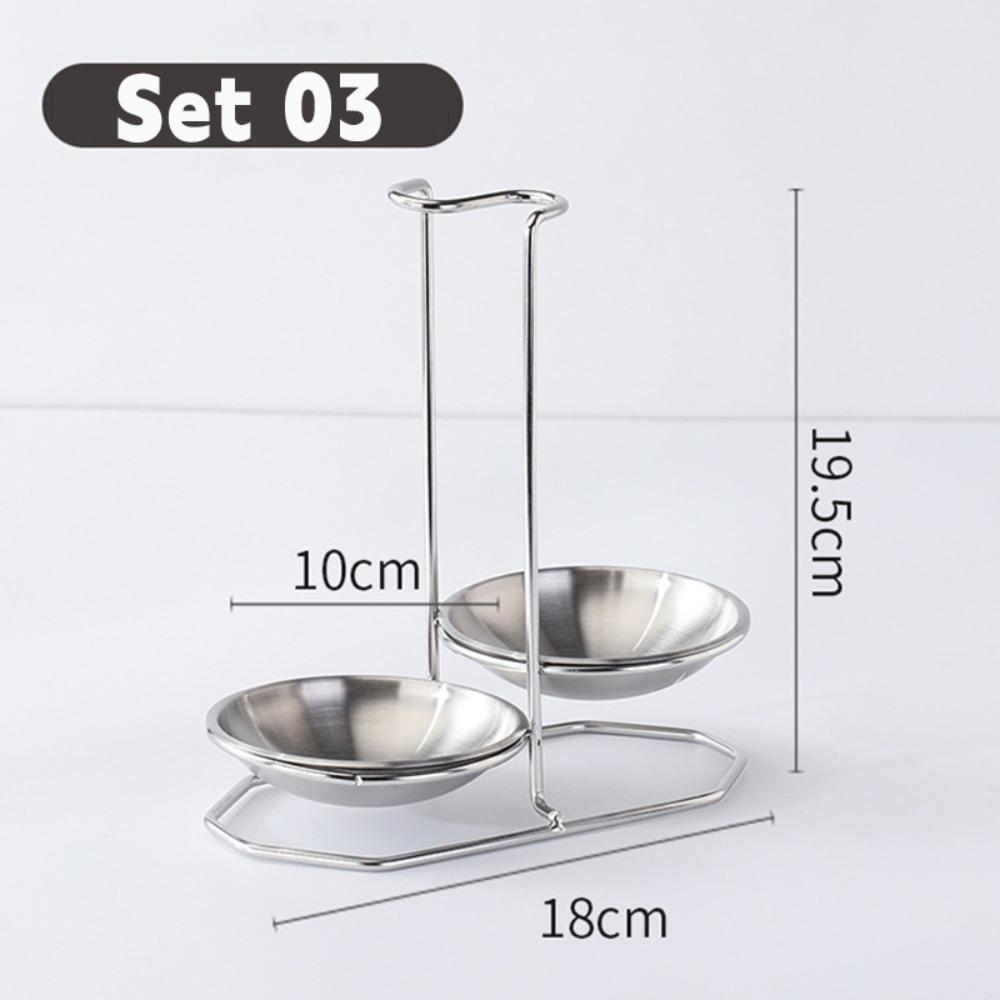 304 Stainless Steel Tableware Storage Shelf Single/Double Ladle Soup Spoon Rest Stand