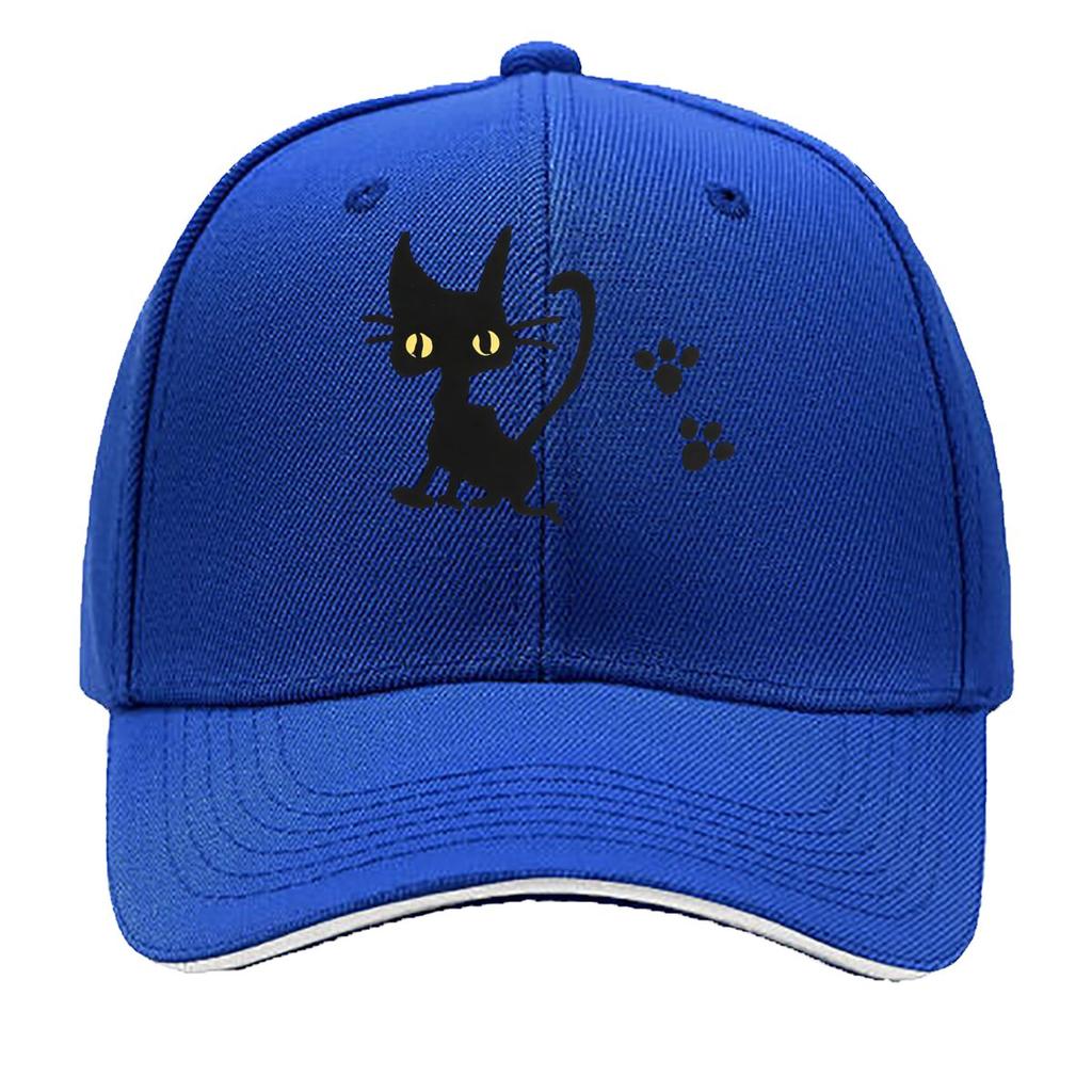 Multicolor Options Available for The Featuring a Black Cat Comfortable And Breathable This Solid C Sandwich Baseball Cap
