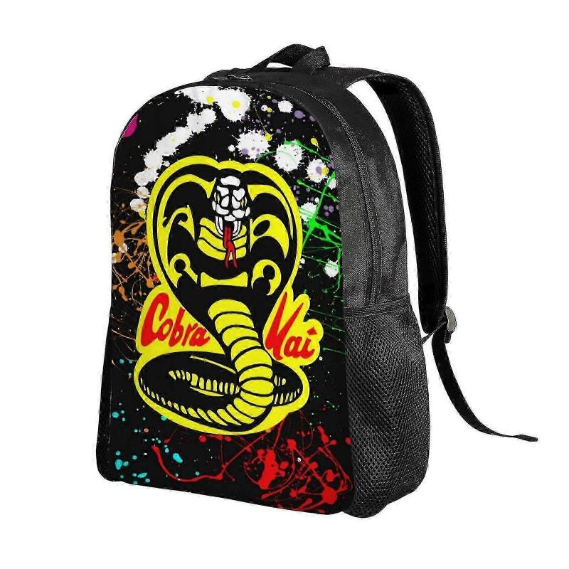 Cobra Kai Inspired Backpacks for Kids, Cartoon Lightweight and Durable Laptop Bags for Teens In Elementary and Middle School, Ideal Bookbags