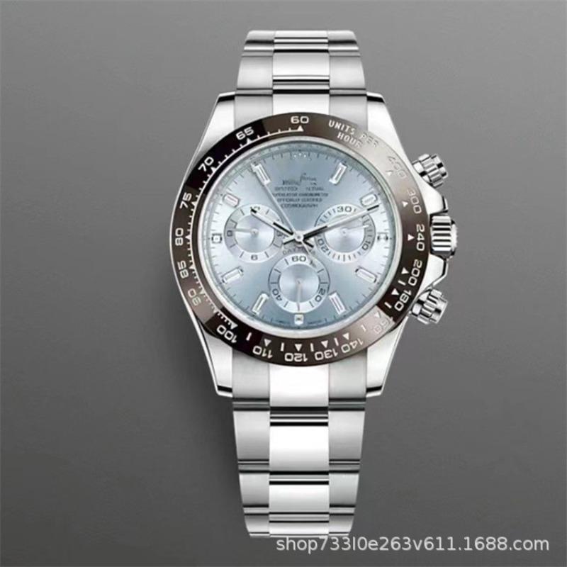 Montre Daytona Di Panda Bleu Glace Homme Montre Mécanique Entièrement Automatique Trois Compteurs Six Aiguilles Multifonctionnel Danny Road Chronographe