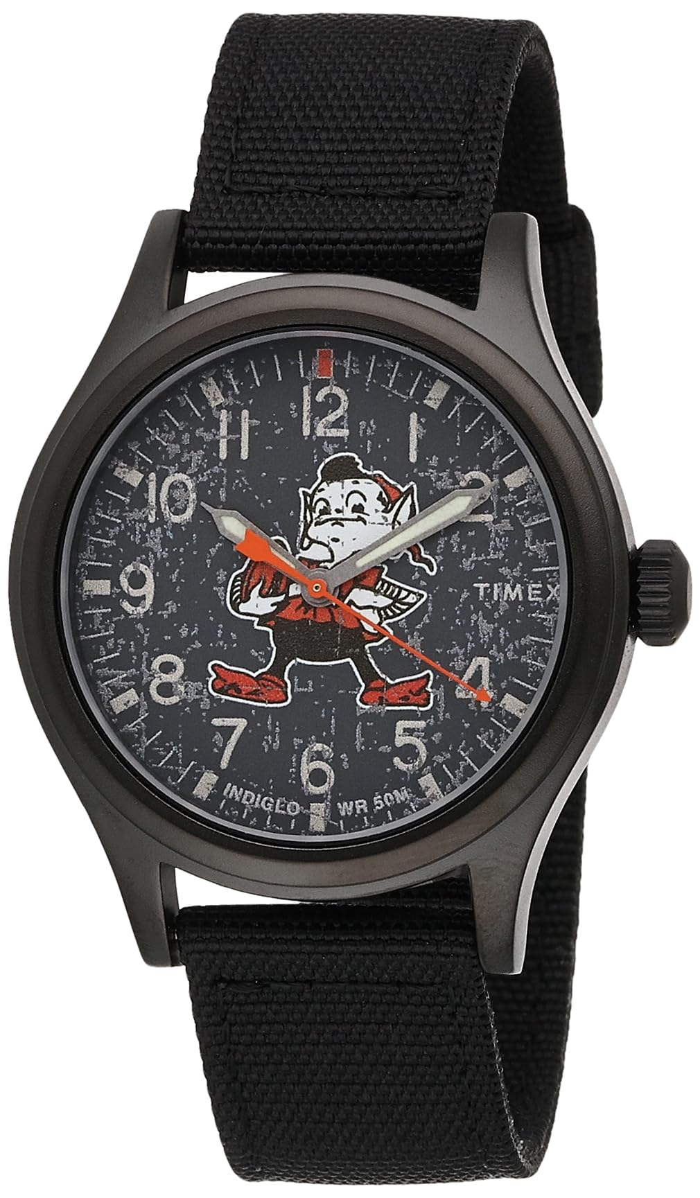 Timex Tribute Men s NFL Scout 40mm Quartz Watch with Fabric Strap, Cleveland Browns