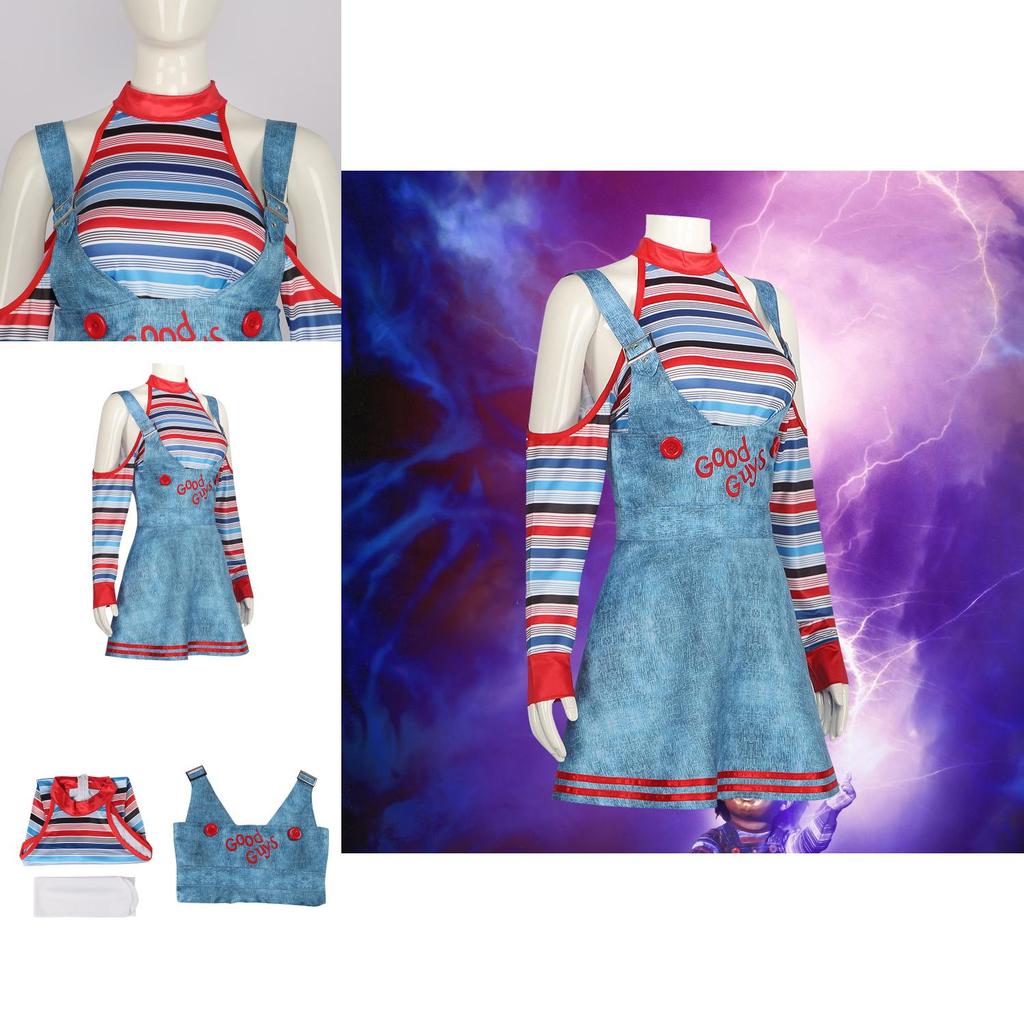 Süßes Dada Zirkusclown Kostüm Halloween Cosplay Horror Puppe Dienstmädchenkleid Revival Set