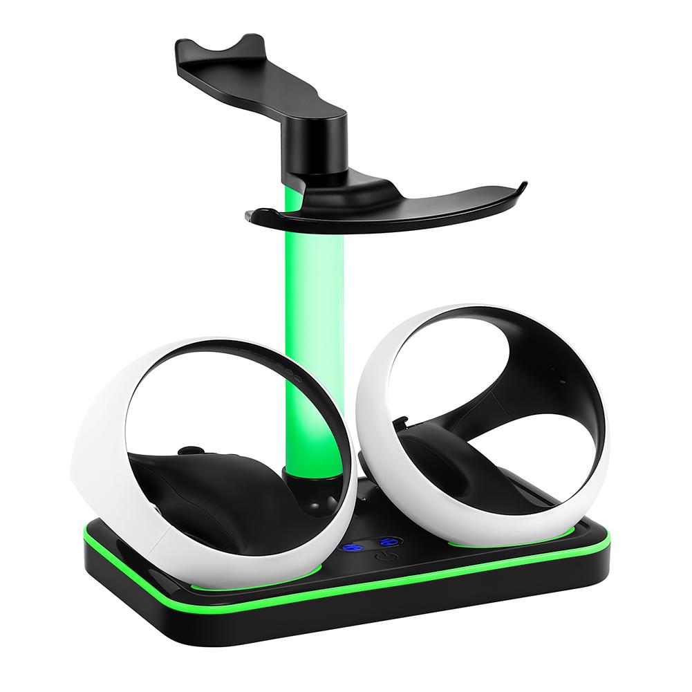 Game Controller Charger Station Colorful RGB Light Charging Dock Stand Storage Glasses Headset Accessories for PS VR2 Joypad