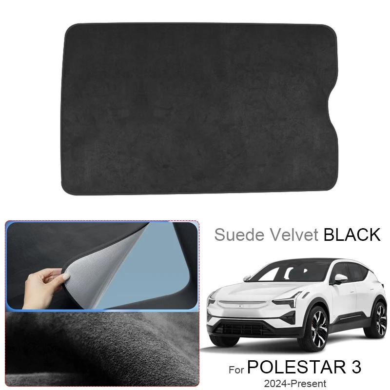 Car Anti-uv For POLESTAR 3 2024-Present Electrostatic Adsorption Sunroof Sunshade Suede Fabric Auto Heat Insulation Skylight