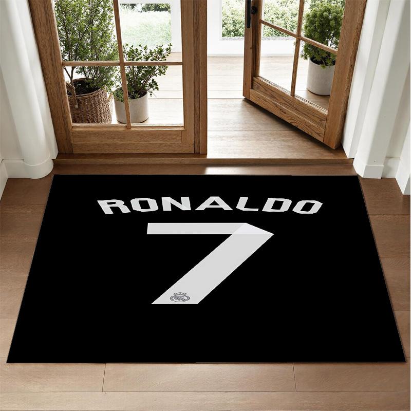 Cristiano Ronaldo Design Crystal Velvet Rug Soft Decorative Mat for Bedroom Entrance