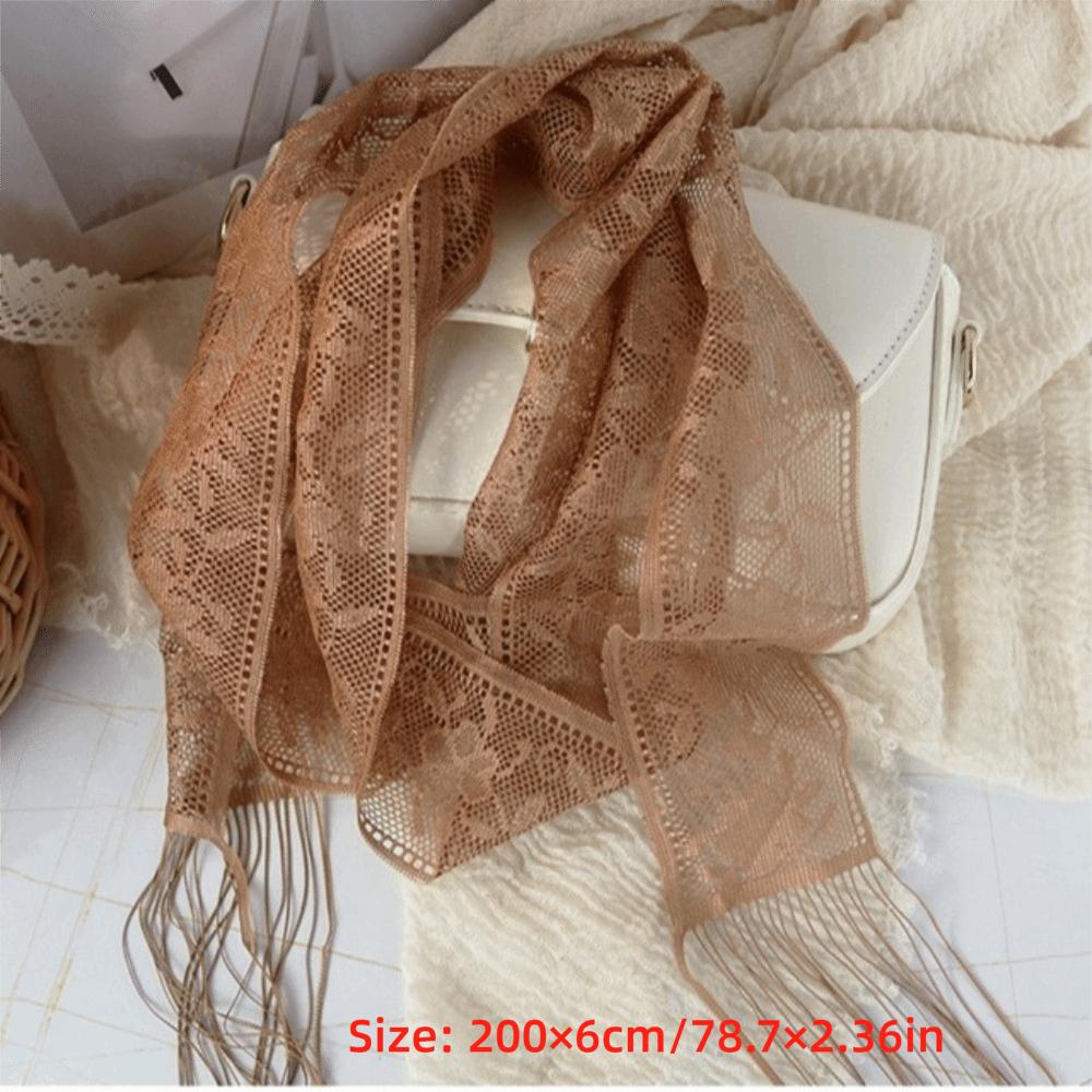 Thin Evening Party Scarves Soft Lace Neck Strap Retro Lace Wrap Scarves  Dress Decoration