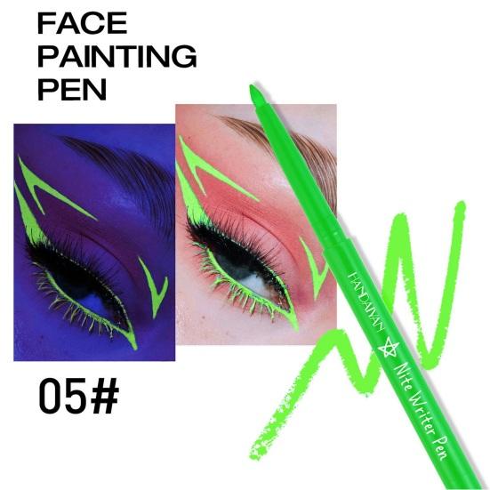 Glow In Dark Eyeliner Pen UV Blacklight Fluorescent Face Painting Pen Waterproof Washable Kids Adults Party Cosplay Makeup Colorful Body Art Painting