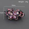 Korean Rhinestone Butterfly Hair Bun Clip - Women's Three-Pronged Duckbill Hair Accessory