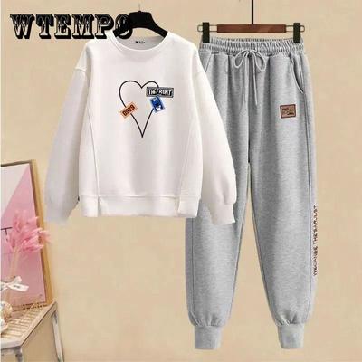 Two-piece Spring and Autumn Casual Sports Sweater Suit Women's Solid Color Sports Pants Women's