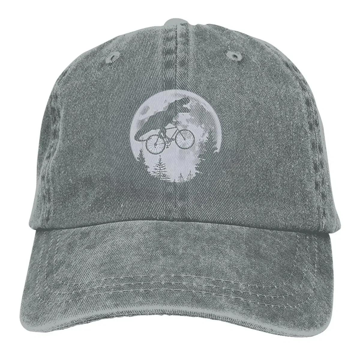 

Washed Unisex s Baseball Cap T-Rex Dinosaur Riding Bicycle Trucker Snapback Caps Dad Hat Cycling MTB Biking Golf Hats One Size