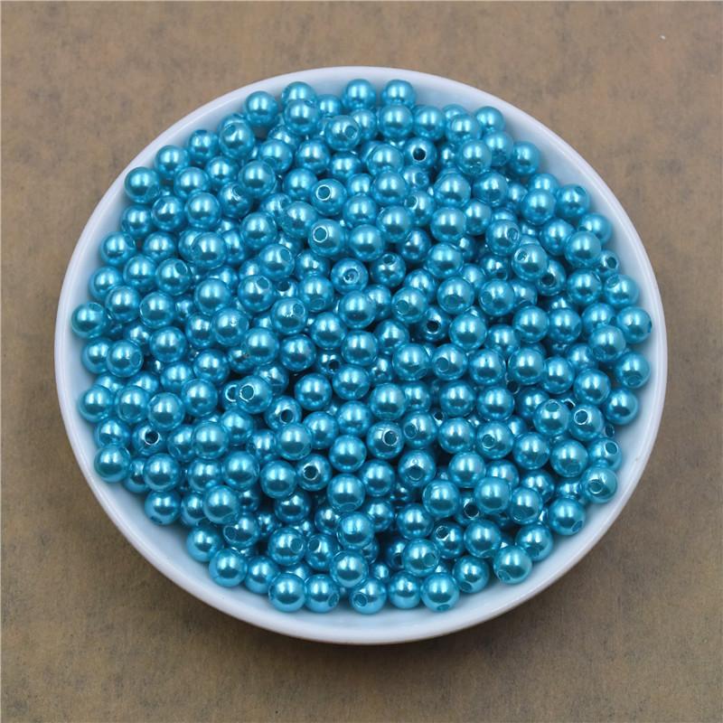 6Mm Straight Hole Round Abs Imitation Pearl Clothing Accessories Double Hole Environmentally Friendly Plastic Beads Fake Pearl