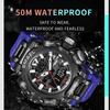 SMAEL Militäruhr Sport Wasserdicht 50M Stoppuhr Analog Digital Armbanduhren Wochenanzeige Wecker 8053 Digitaluhren Herren