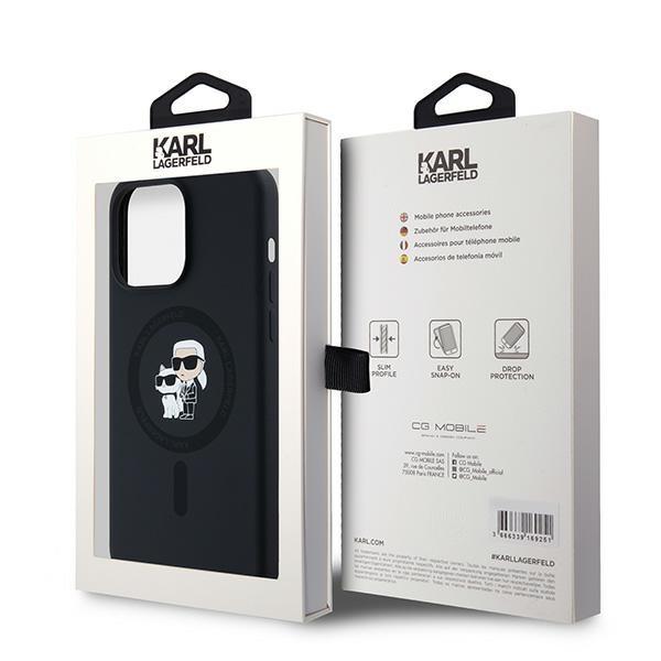 Karl Lagerfeld Klhmp15Xscmkcrhk Iphone 15 Pro Max 6.7 Czarny/Black Hardcase Silicone Karl & Choupette Ring Magsafe