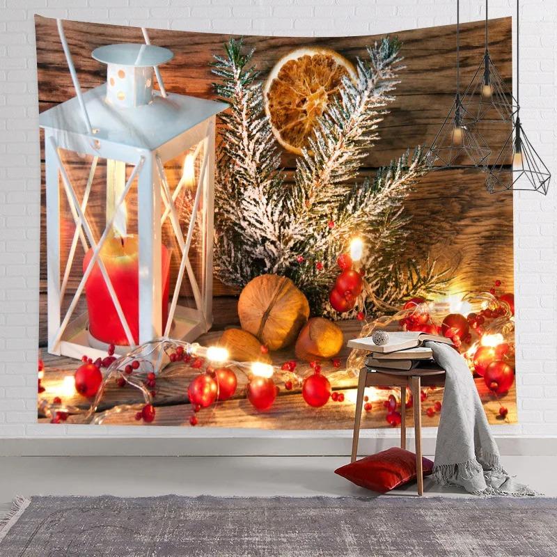 Tapiserie cu Model Desene Animate Moș Crăciun Decor de Perete pentru Casă, Dormitor, Living, Tapiserie cu Tematică de Crăciun