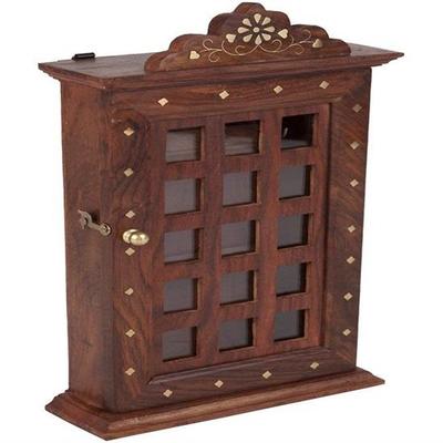 Sheesham Wood  Keychain 35.56cm Square Design Large Key Holder