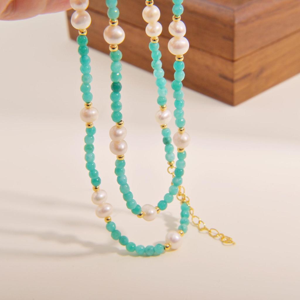 Chinese Style Natural Freshwater Pearl Beaded Necklace for Women - Retro Light Luxury Design