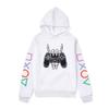 Winter Comfortable Fashion Long Sleeved Letter Game Console Icon Printed Hoodie-Soft Medium Stretch Polyester Fabric Winter Relaxed Fit Clothing