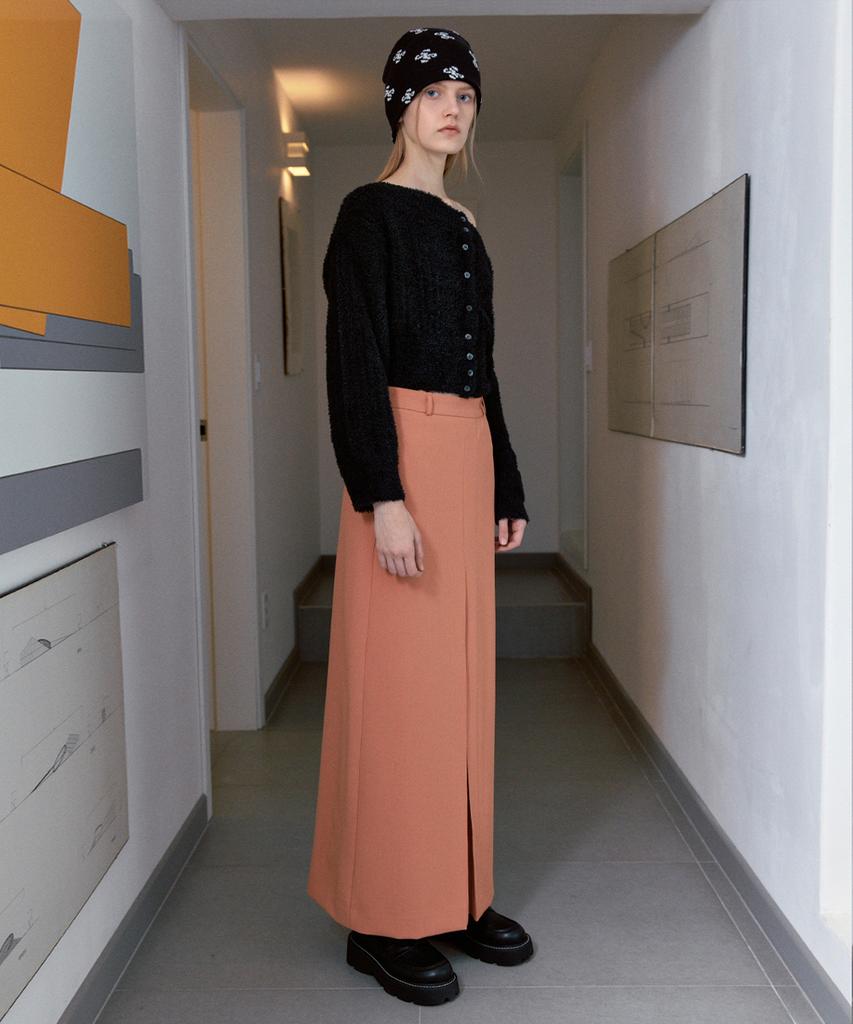 SINOON Stripe Maxi Long Skirt (Orange)