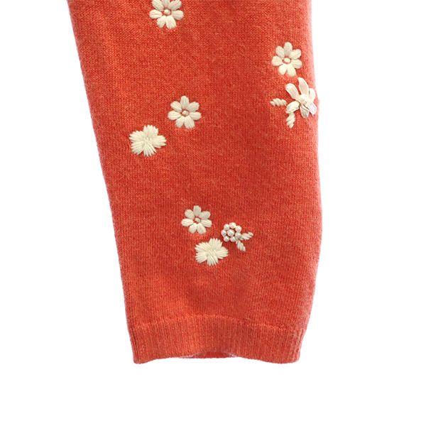 TOCCA Floral Long Sleeve Knit Cardigan M Pink X White Women Used