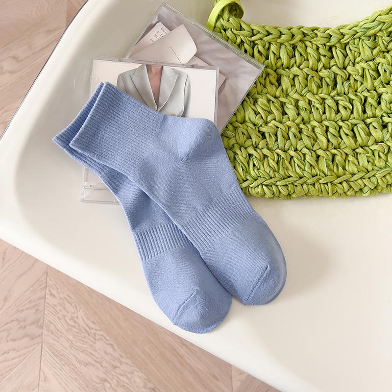 Calzini a Tubo Sportivi da Skateboard da Donna Colore Unito Vita Primavera Autunno Tendenza