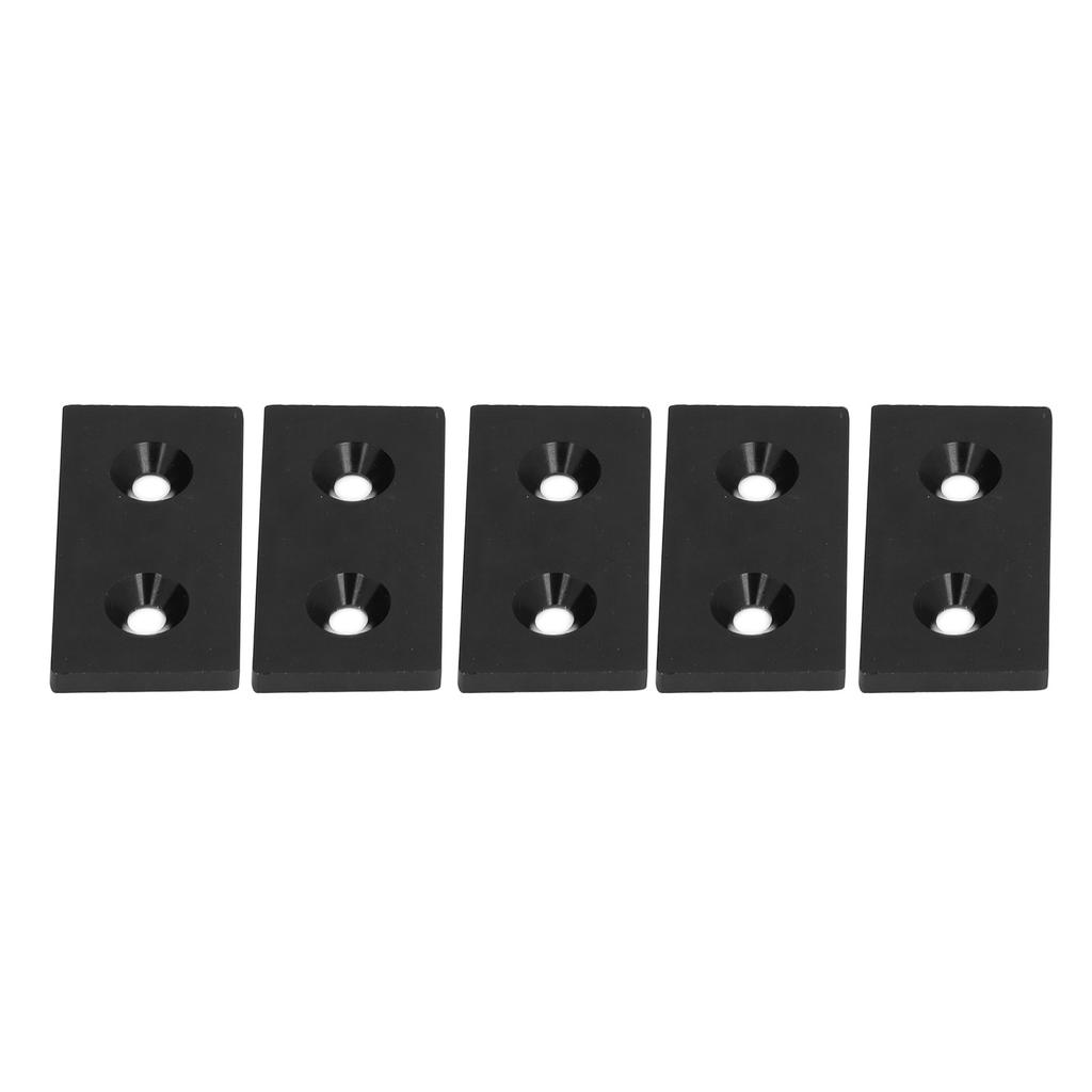 5Pcs Aluminum Profile End Cap Alloy Metal Cover Plate Linear Moving Parts 4080 Double HolesBlack