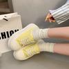 Muffin Thick-soled Heightening Women's Shoes Soft Leather Bag Head Half Slippers Outer Wear 2025 Spring and Summer New Little White Shoes Board Shoes