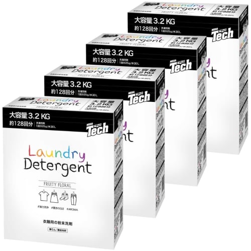 

[Case sale] Megatech powder detergent 3.2 kg x 4 packs. Non-ionic surfactants clean even stubborn stains!