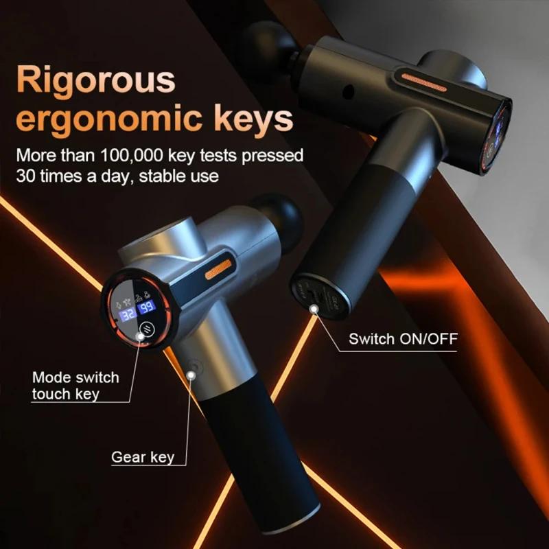 Professional Grade High-frequency Vibration Muscle Relaxation Massage Gun, Multifunctional Intelligent Touch Screen Fascia Gun