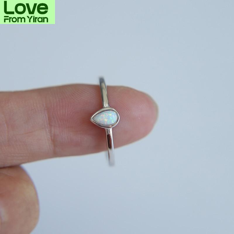 

Оригинальное элегантное крошечное кольцо из чистого серебра 925 пробы с опалом в форме груши, размером 3*5 мм, из чистого серебра для девушек и женщин, изящное кольцо высшего качества 5