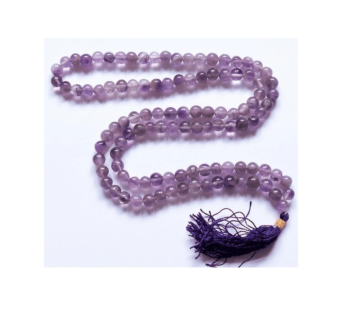 Чётки из Аметиста (108 шариков), Amethyst Mala, Kalyan Puja